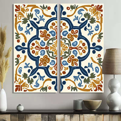 Mediterranean Tiles In Retro Blue IV - Abstract Tile Wall Decor