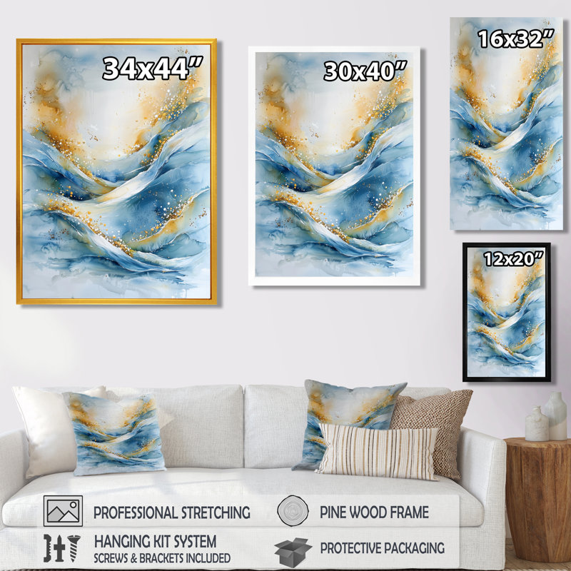 Souder - Abstract Wall Art Prints, H 32 po x l 16 po, Reproduction encadrée d'une seule photo, Doré