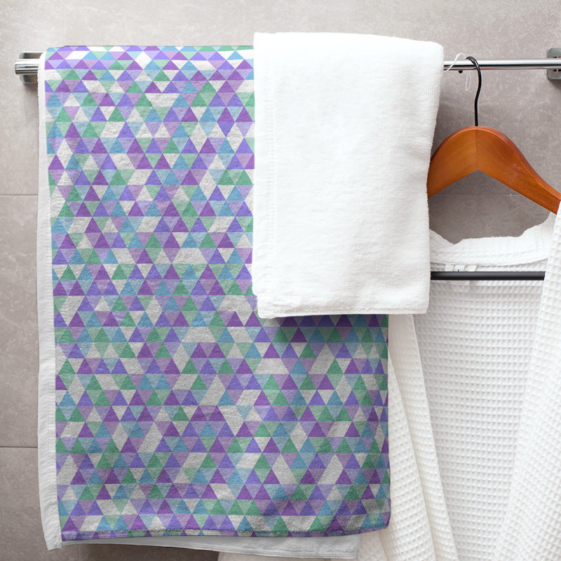 Serviette de bain triangulaire katelyn elizabeth, Bleu / Mauve