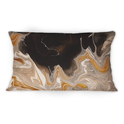 Coussin décoratif brun et noir - imprimé moderne 1