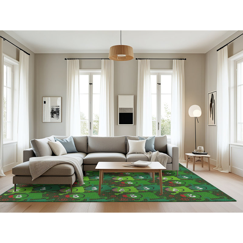 Tapis vert / rouge Mabel, Rectangle 8 pi x 12 pi