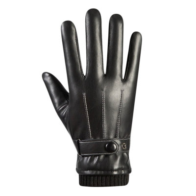 Sport warm Winter Men's Gloves, Outdoor Cycling, Cold And Warm, Gloves, Wrist Buckle Leather Gloves