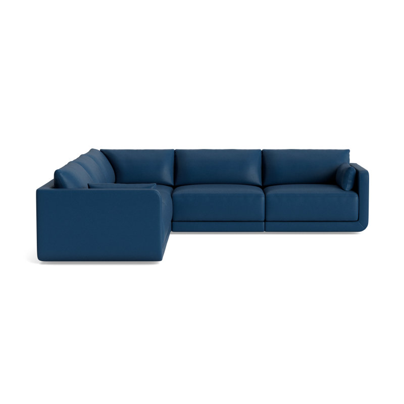 Eva Leather Modular Sectional, Leather - Deep Blue