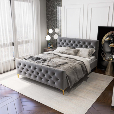 Luxurious Tufted Design,Modern Minimalist Bed