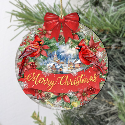 Merry Christmas Wooden Ornament