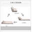 Canapé-lit convertible, canapé-lit pliant, chaise longue d'invité avec 2 coussins, dossier et appui-tête réglables, L 51,25 po-1667544463