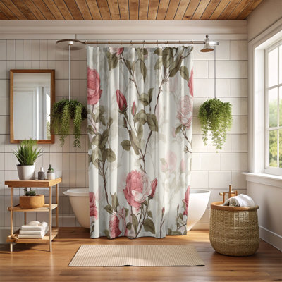 Rideau de douche 1 pièce Crimson Rose