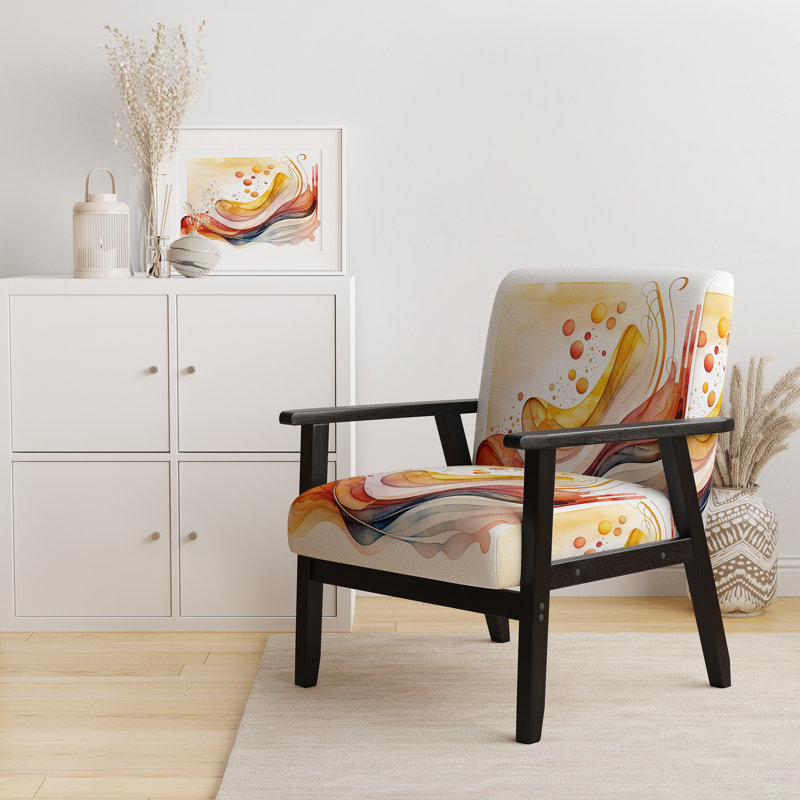Fauteuil d'appoint jaune rembourré Warm Minimalist Waves