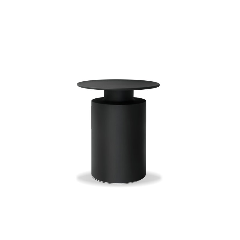 Table de bout en aluminium thermolaqué Rook, Noir mat