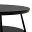 Table basse ronde ronde de style industriel avec pieds croisés pour le salon (espresso)-1161645711