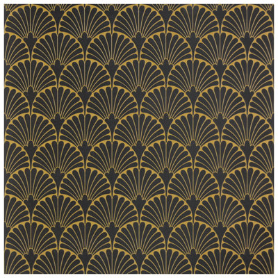 Carreau de porcelaine 12 po x 12 po Art Deco Manhattan