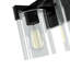Éclairage pour meuble-lavabo moderne à intensité variable à 2 lumières de 16 po noir mat avec abat-jour en verre transparent Hicklin-1418541567