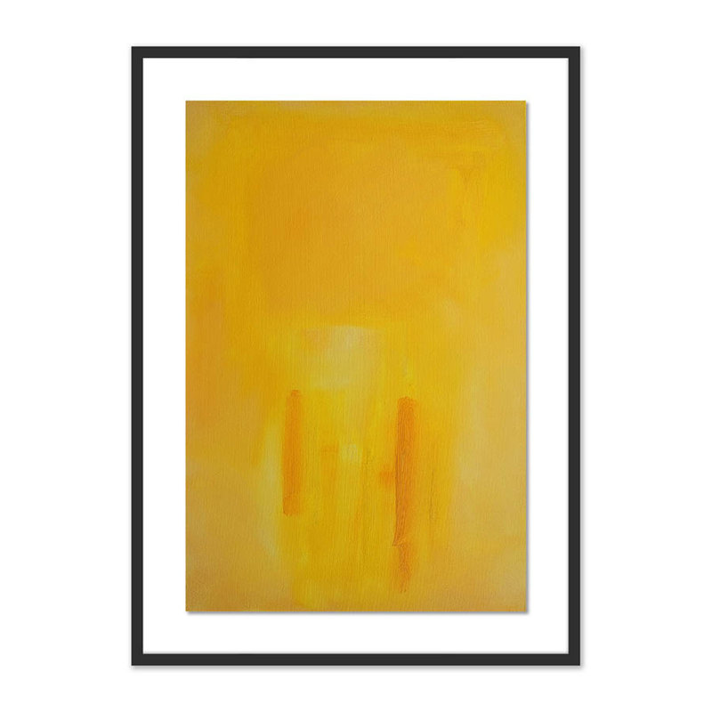 Figures In A Souk Yellow Print by Charles Stuart, Black, 40" H x 29" W x 2.5" D