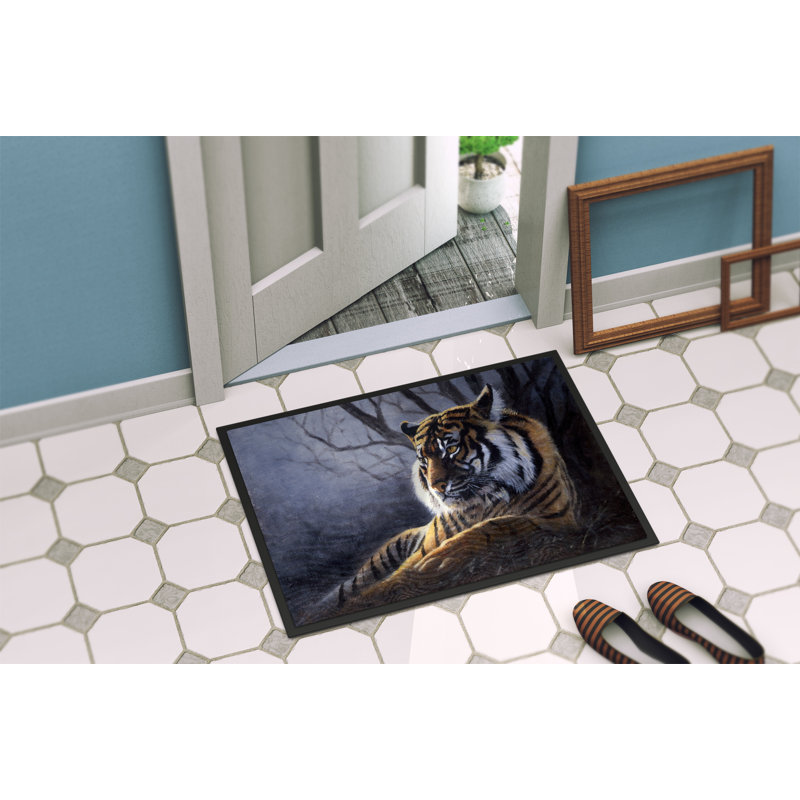 Tapis d’entrée anti-dérapant pour l’intérieur et le tigre, Rectangle 2 pi x 3 pi