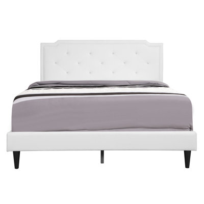 Charmant lit double blanc pour chambres douillettes