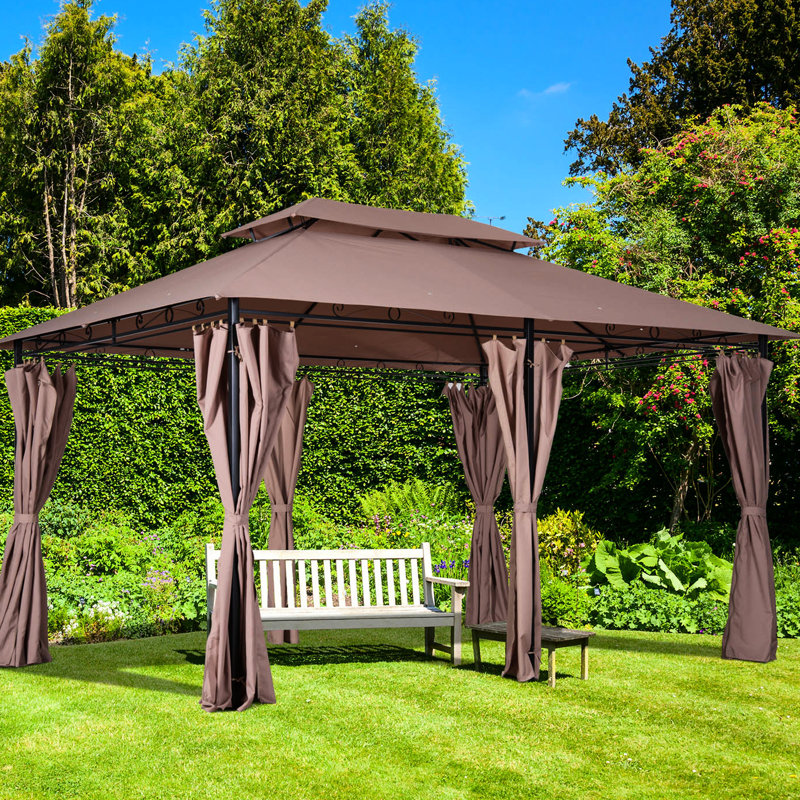 Pavillon de jardin extérieur 10 pi x 13 pi, kaki, fabriqué en acier, pour pavillon de jardin et de terrasse 13 pi, pour pelouse