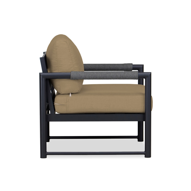 Alto Outdoor Lounge Chair, Black, Spectrum Indigo Sunbrella®