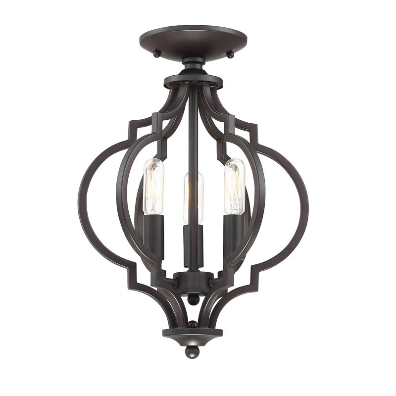 Oswald 3-Light 11" Flush Mount in Bronze, Bronze