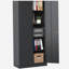 Armoire de rangement en métal 72 po H, armoire verrouillable en acier à outils noir avec portes et 4 tablettes, grands classeurs pour systèmes de rangement de garage, classeur verrouillable pour bureau personnel, salle de classe / garde-manger