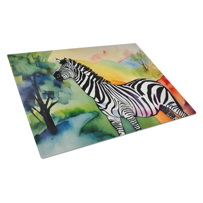 Zebra Glass Cutting Board Large