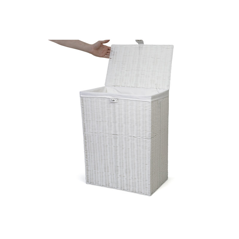 Hand Woven Plastic Laundry Hamper with Handles, 49"H x 38"W x 25"D