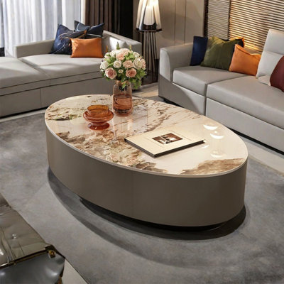 Table basse ovale légère et luxueuse