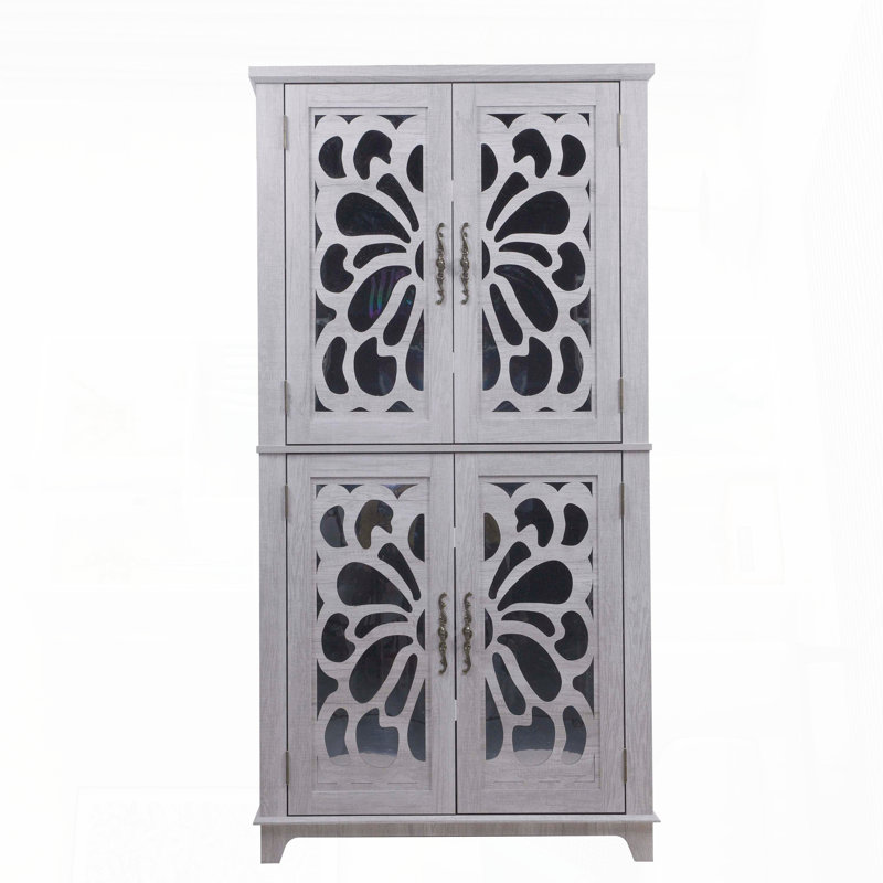Armoire de rangement 67,4 po H 4 Doors Mirror