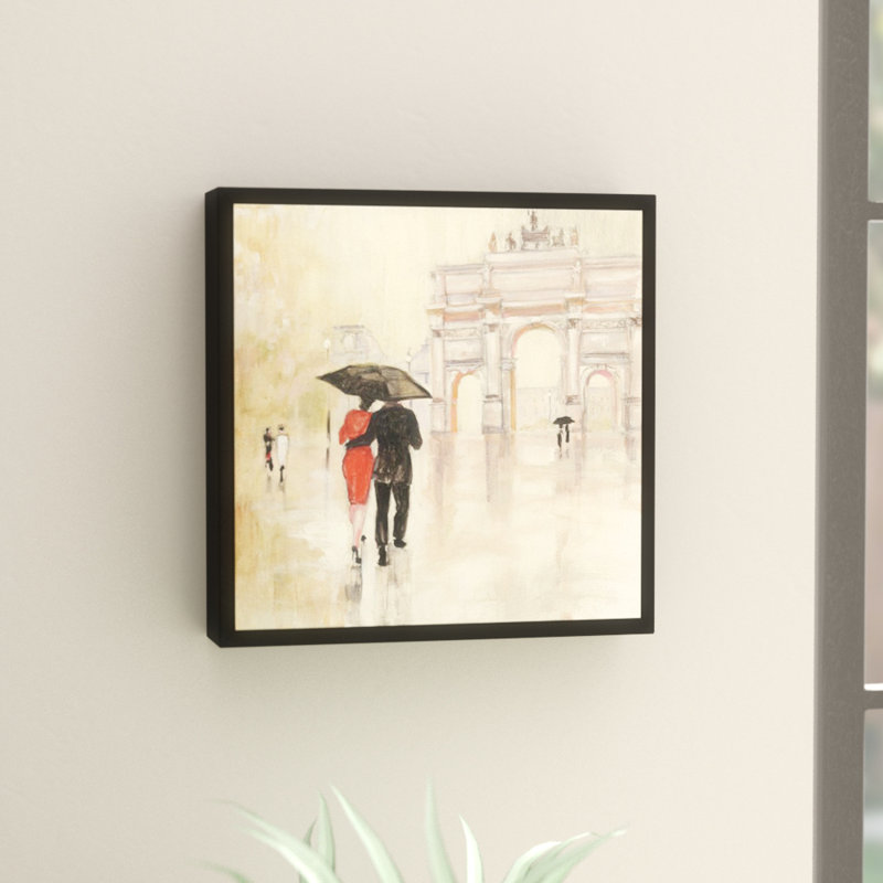 « romantique paris ii », reproduction d’art sur toile tendue encadrée, H 10 po x l 10 po x P 2 po