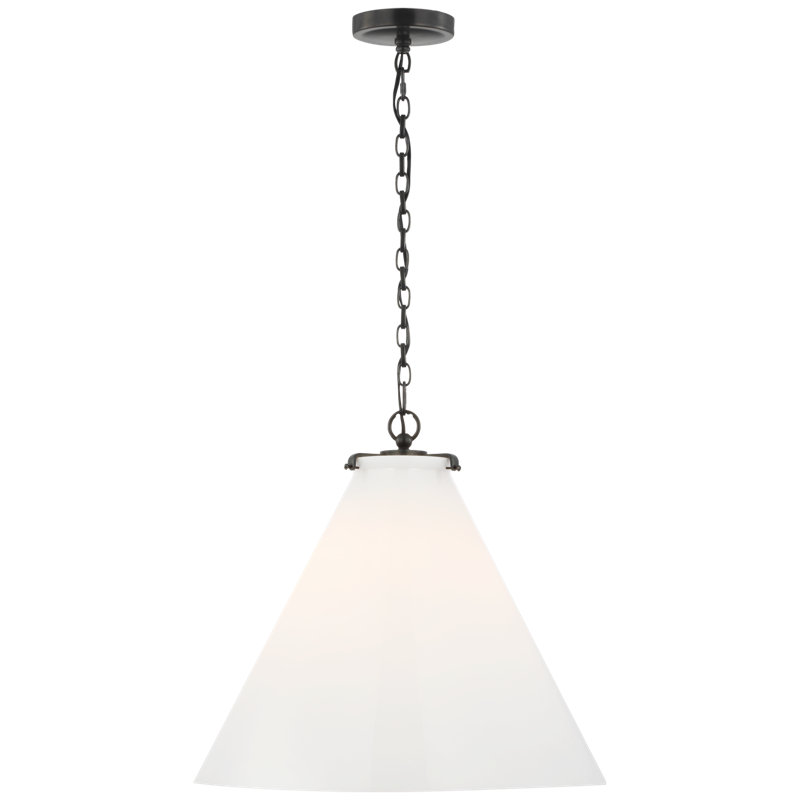 Katie 1 - Light Cone Pendant, Bronze, White
