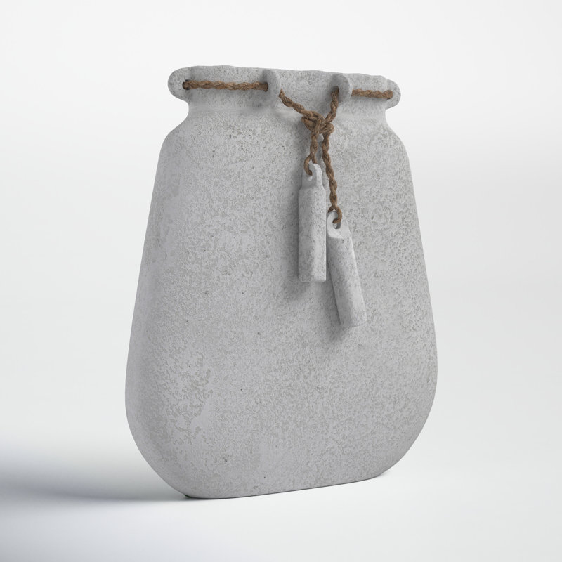 Vase with Pottery Woven Ecomix and Jute Construction - Handcrafted Modern Decorative Accent Piece with Natural Artisanal Style for Contemporary and Rustic Interiors.