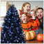 Arbre de Noël avec 600 lumières DEL blanches - 2486 pointes Arbre artificiel PE + PVC pour décoration d'Halloween et des Fêtes, structure à charnières avec support en métal stable-1477315494