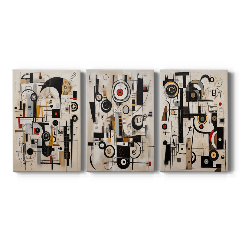 ABSTRACT Series - Peinture sur toile tendue sur mesure - 3 pièces, H 12 po x l 24 po