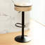 Tabouret de bar rond 2 avec rangement en cuir kaki et pivotant à 360 °-412896808
