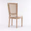 Chaise de salle à manger à structure carrée de style français avec dossier en lin, ensemble de 2