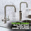 Durable 3-In-1 Tap + Square Drink Station Combo - Black/Stainless Steel with RO, Alkaline, Boiling-103551856