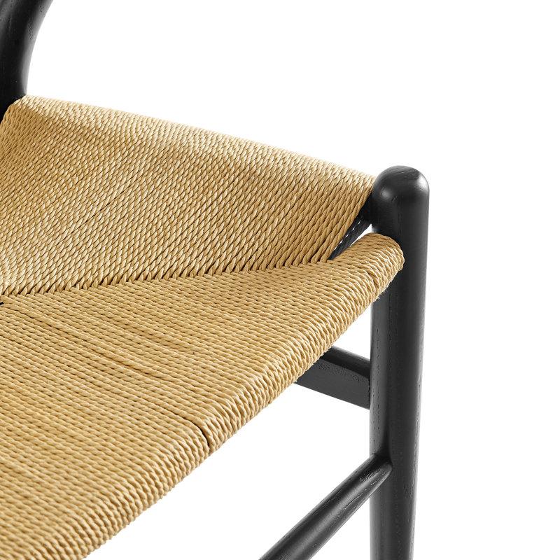 Amish Wood Dining Accent Chair, Natural, Black