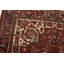 Tapis rouge rétro en laine noué à la main 8 pi 1 po x 10 pi 10 po Tribal Vintage