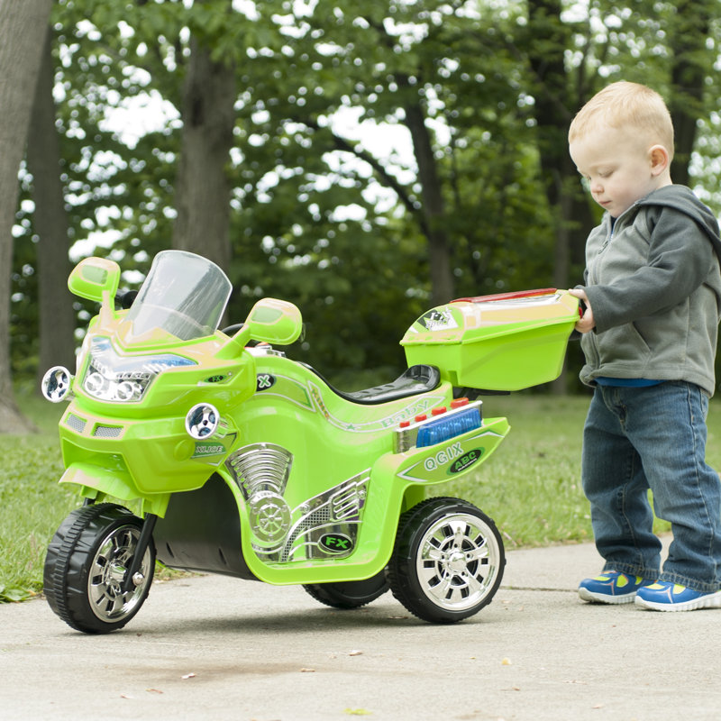 Green 6-Volt Motorized Kids Motorcycle with Lights and Sounds