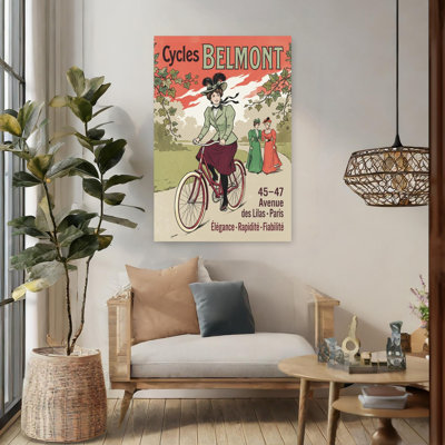 «Elegant Lady Cycling Classic Elegant Retro», reproduction d'art murale