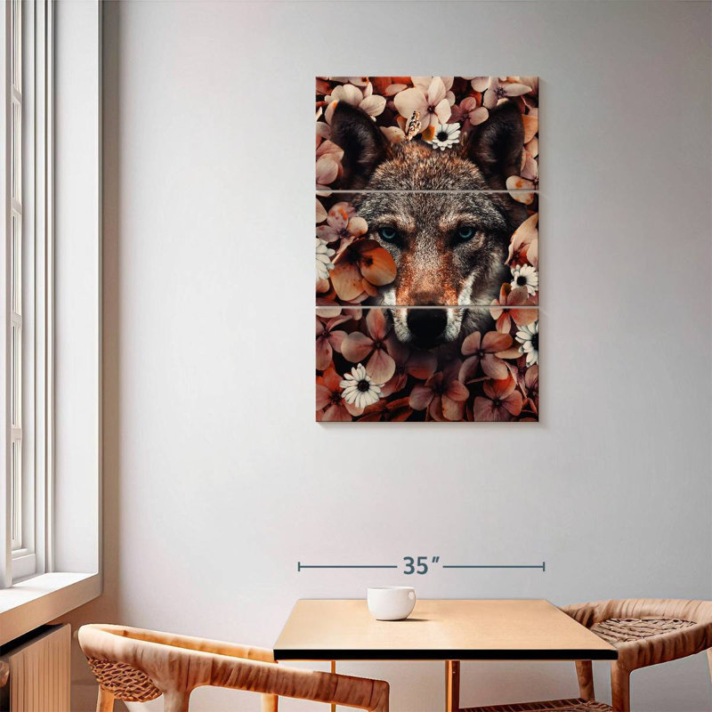 Loup botanique Brampt, H 57 po x l 36 po