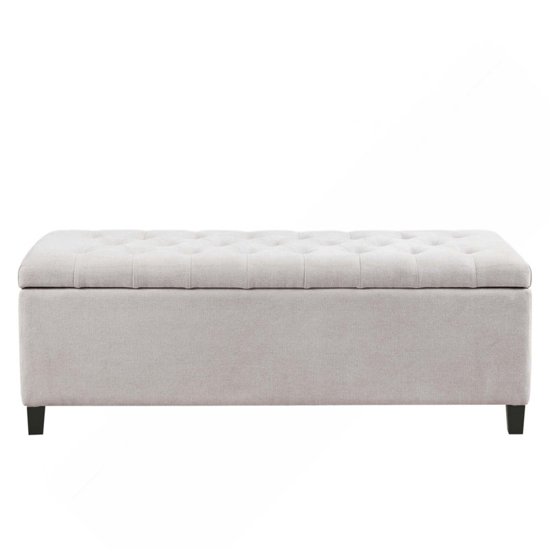 Banc de rangement capitonné à fermeture douce, Naturel