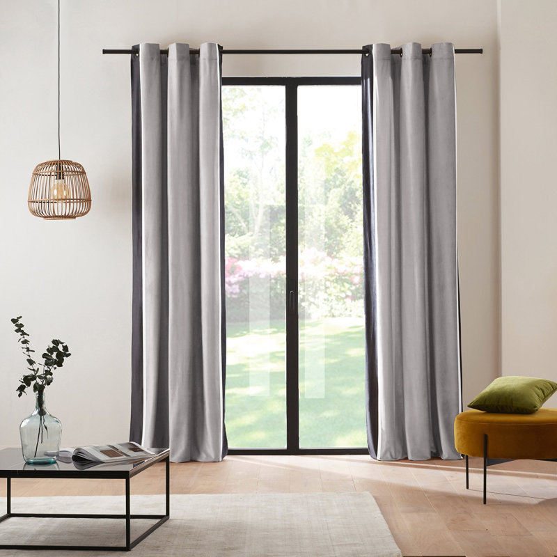 Vasco Room Darkening Curtain Single Panel, Ochre, 145 x 268cm