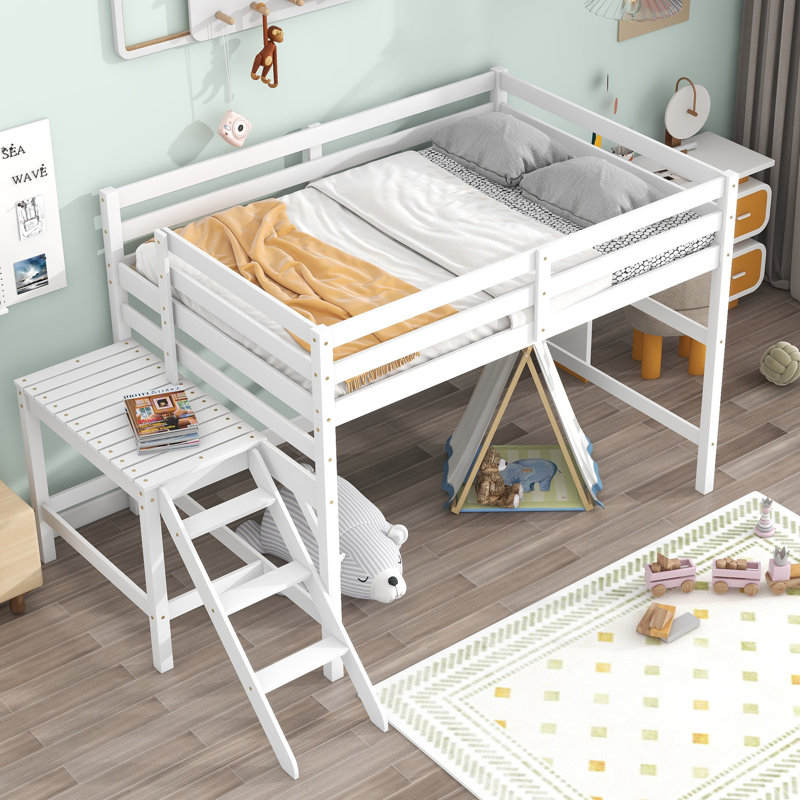 Lit mezzanine pour enfants Stephine, Complète, Blanc
