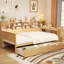Lit de jour en bois avec rangement spacieux et table d'étude pour lit simple - Solution élégante faite de tiroirs en bois-791484509