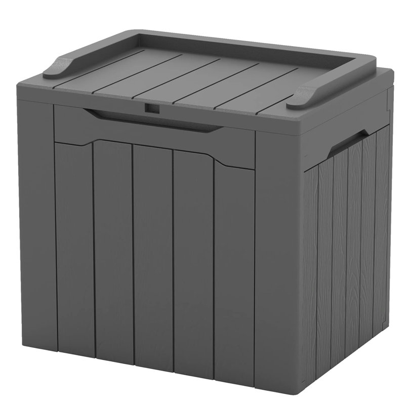 Gray 30 Gallon Lockable Weather-Resistant Plastic Deck Box