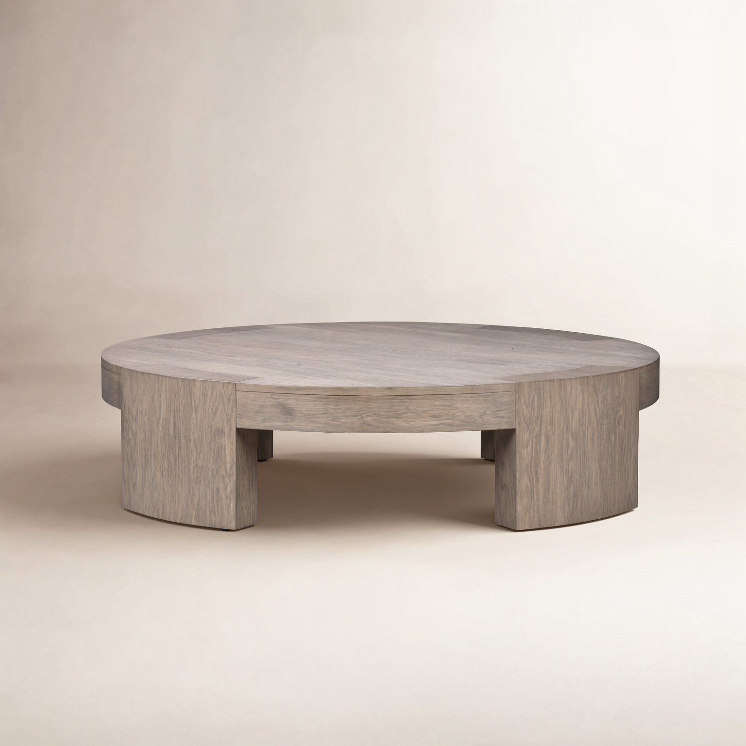 Bourges Single Coffee Table, 13" H x 48" L x 48" W, Warm Natural Flat Oak Veneer