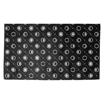 Tapis décoratif de lune classique des phases noires