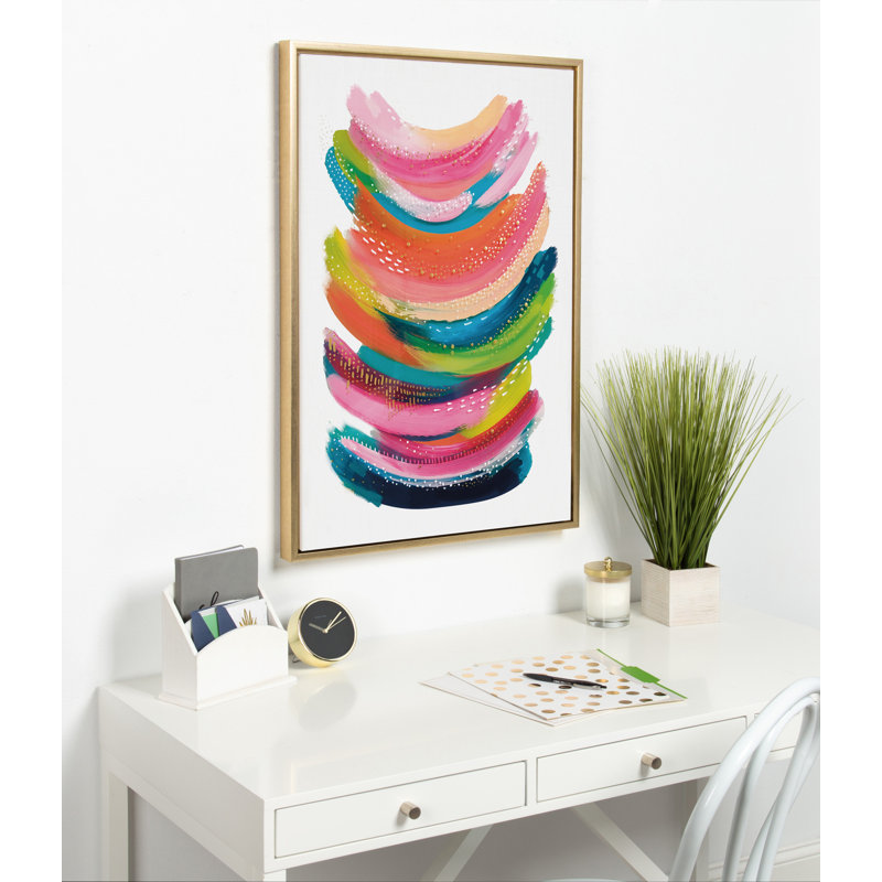 «Bright Abstract» par Jessi Raulet de Ettavee, reproduction d'art sur toile encadrée, 23 po x 33 po, Toile avec cadre doré