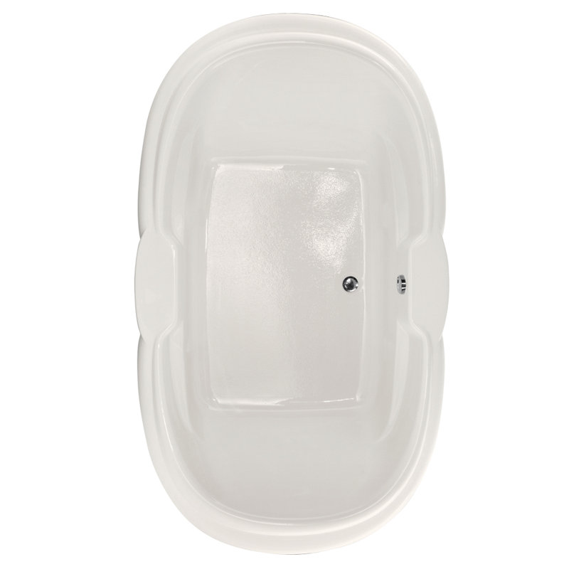 Yvette 72 in. L Air Tub, White, Satin Nickel