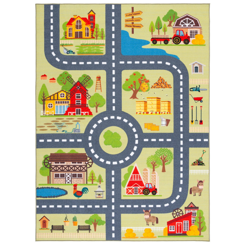 Kids Playhouse 200 Performance Machine Washable Rug, Rectangle 6'7" x 9'